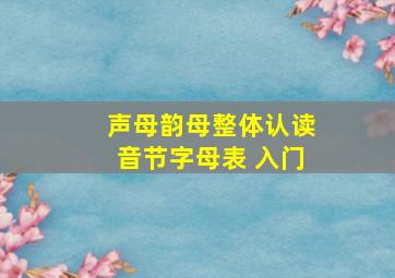 声母韵母整体认读音节字母表 入门